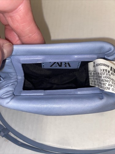 Zara Mini Leder Knödel Umhängetasche, 5”x4” x 24” Riemen Neu ohne Etikett - Bild 6 von 7
