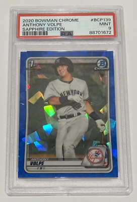 【SAPPHIRE】 ANTHONY VOLPE BOWMAN TOPPS 2020 Bowman Chrome 1st Sapphire Anthony Volpe #BCP-139 PSA 9