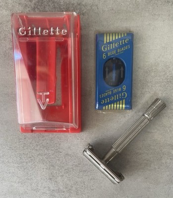 1958 Gillette Super Speed TV Special D3 Razor Case Blue Blades Unused
