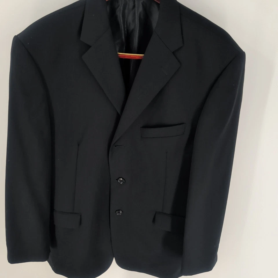 Шерстяное классическое пальто блейзер Giorgio Cosani RM3 на трех пуговицах спереди черное размер 42 - Изображение 4 из 4