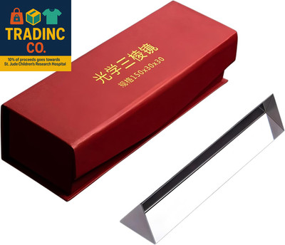 6-Inch Optical Glass Triangular Prism - K9 Crystal for Teaching Physics Light Sp
