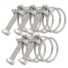 Double Wire Hose Clips 304 Stainless Steel Pond Pipe Fish Pump Garden Fitting