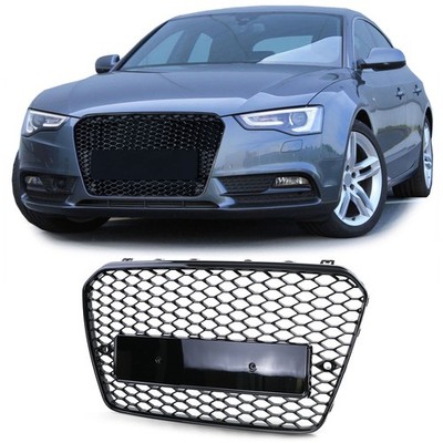 Sport Wabengrill Frontgrill Schwarz Glanz ohne Emblem für Audi A5 B8 8T 11-17