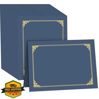 HAUTOCO 90 Certificate Holders Navy Blue - 8.5x11 Diploma Document Holder Gol...