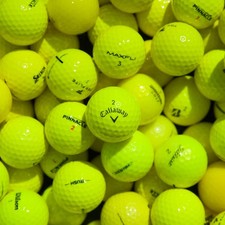100 Yellow Assorted Brand Golf Balls Near Mint 5A/4A - Great Value FREE SHIPPING