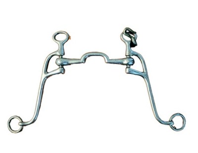 Stainless Steel Reining Bit 5-in Mouth Copper Inlays Silver Loomis cheeks 