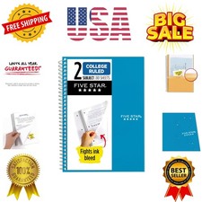 Spiral Notebook, 2 Subject, College Ruled Paper, 6" x 9-1/2", 80 Sheets, Figh...