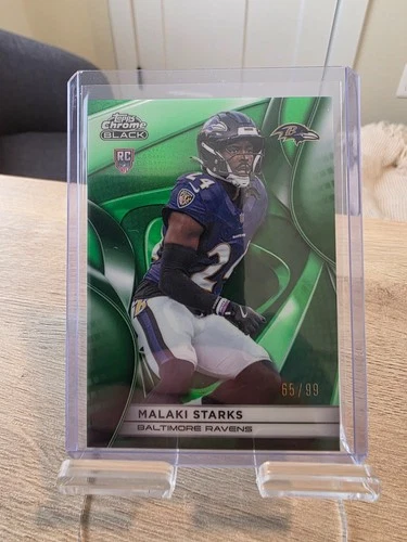 2025 Topps Chrome Black GREEN /99 Malaki Starks #104 RAVENS RC