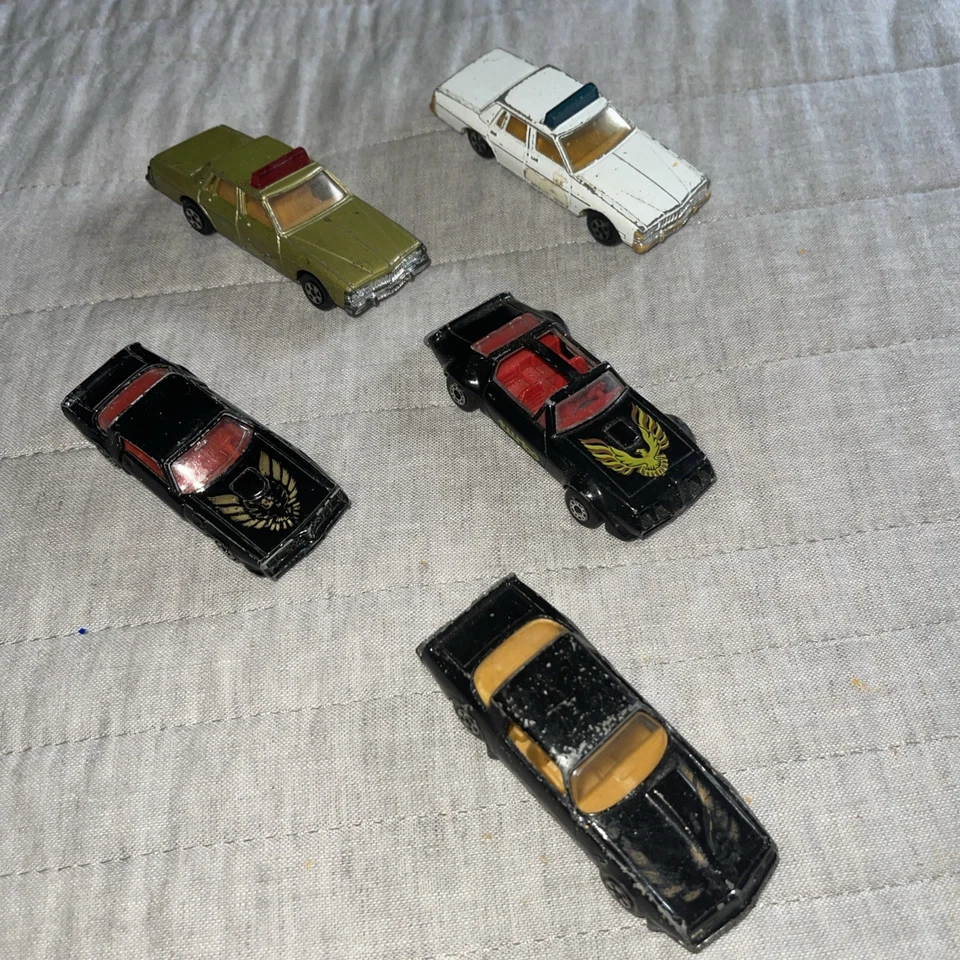 Smokey And The Bandit 5 Car Lot Firebird Police Cars 1/64 Scale Used Lesney Ertl - Image 3 of 4