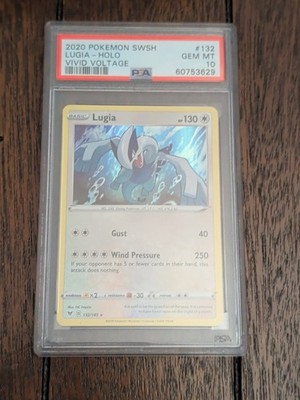 2020 Pokemon Sword & Shield Vivid Voltage Lugia Holo #132 Graded