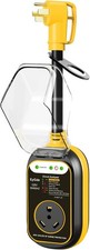 50 Amp to 30 Amp RV Adapter with Surge Protector Waterproof - Yellow 50M/30F