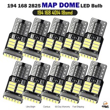 10 X T10 194 168 18smd Led Interior Light Bulbs Map Dome Canbus Xenon White A80