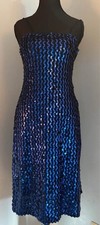 Vintage 80 s Glenrob Blue Sequin party dress