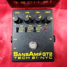 Tech 21 Sansamp GT-2 Guitar Tube Amp Emulator Multi-Effects Pedal
