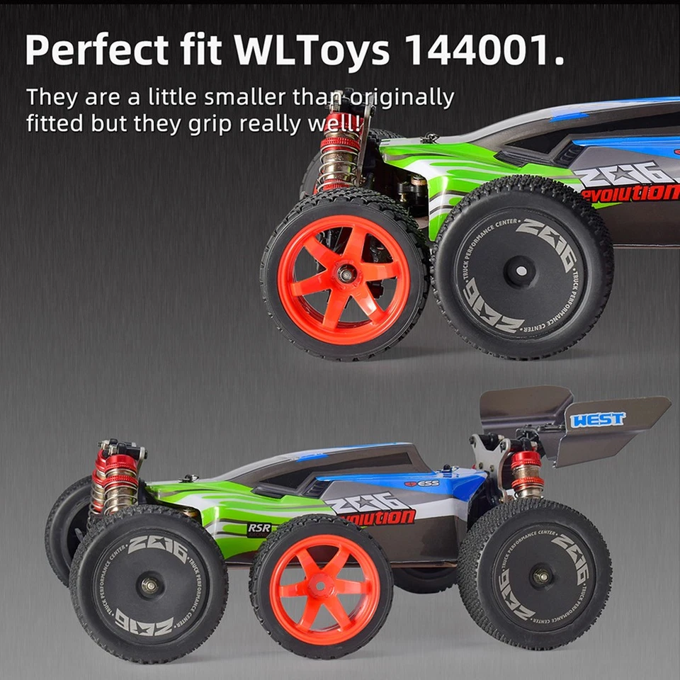 4PCS 12mm Hex 67mm RC Car Tires Wheel for 1/10 HPI HSP Rolly WLtoys 1/14 144001 - Image 2 of 4