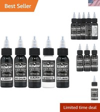 5pcs Greywash Tattoo Ink Set for Effortless Shading - Light to Dark, 1oz Bottles