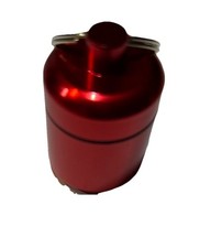 Czerwone małe słuchawki douszne pigułki brelok pojemnik aluminiowy pierścień uszczelniający zapobiega wilgoci