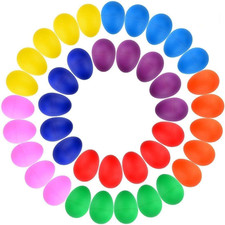 40PCS Plastic Egg Shakers Percussion Musical Maracas Easter Eggs with a Storage