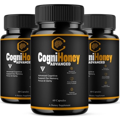 (3 Pack) CogniHoney Advanced Capsules, Cogni Honey Supplement (180 Capsules)