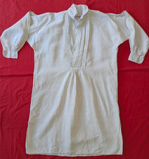 Leibwäsche Damen antik alt Nachthemd Leinen beige/weiß Mono PS Kreuzstich