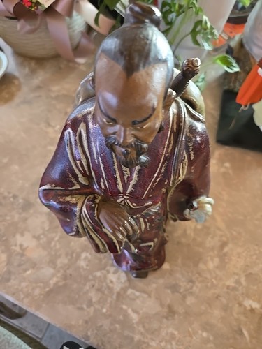 Old China Shiwan Color Statue 14 Inches Tall - Picture 4 of 9