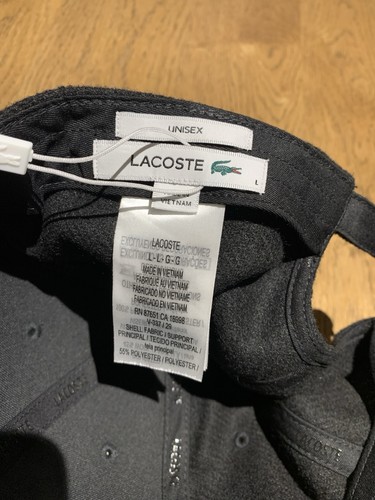 Lacoste Logo Baseball Cap Wool Black Unisex NWT - Picture 8 of 13