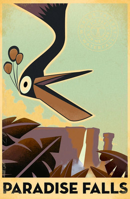 Paradise Falls Adventure Travel Poster