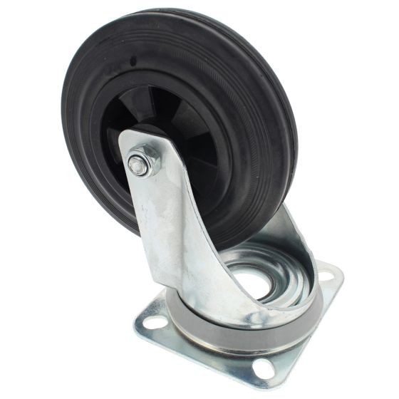 6"" Rubber Swivel Castor with Roller Bearing Centres