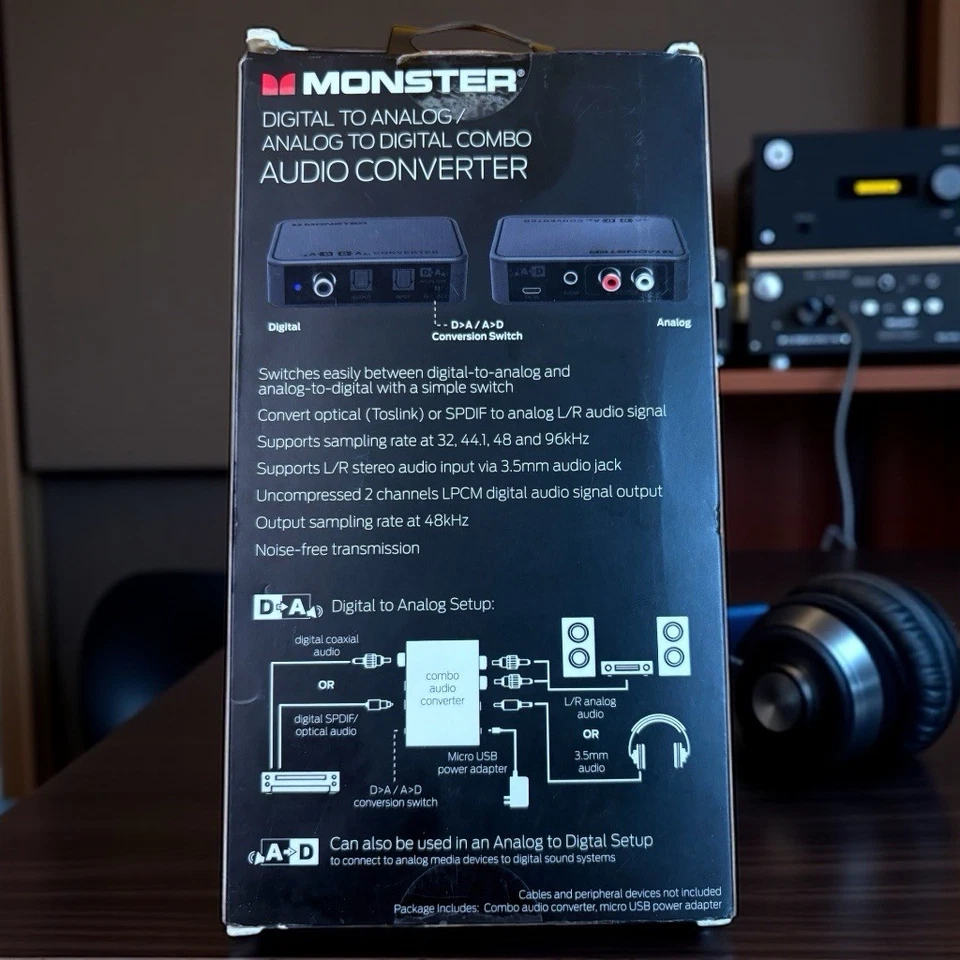 Monster Brand Digital to Analog / Analog to Digital Audio Converter New Sealed - Image 3 of 4