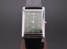 Vintage Seiko Slim Green Dial Gentlemen's Quartz Wrist Watch - FREE SHIPPING