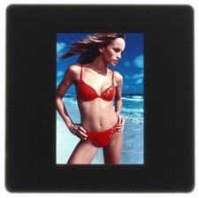 Original 1980s Young Lady in Bikini, Swimwear, Fashion Photo, 35mm Color Slide
