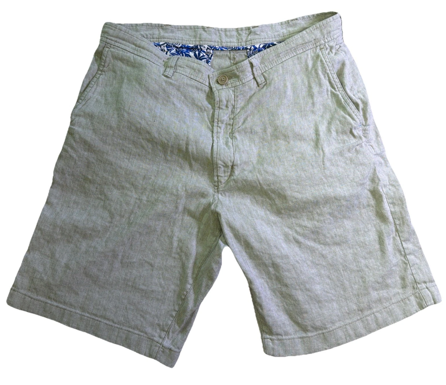 Tommy Bahama Beach Coast Linen Shorts Men Size 36 Beige Casual Flat Front Summer