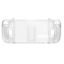 Crystal Clear Protective Back Case Shell With Stand for Steam Deck Game Console