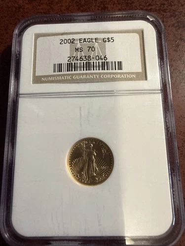 2002 G$5 1/10 oz Gold American Eagle - Tenth-Ounce - NGC MS 70