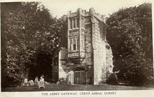 Cerne Abbas, The Abbey Gateway Dorset, L & M Shutler Real Photo Postcard RPPC