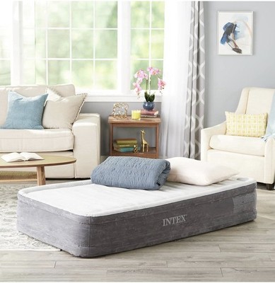 Intex Dura-Beam Deluxe 13'' Comfort Plush Air Mattress with Internal Pump - Gray,