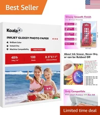 100 Sheets of Professional Glossy Inkjet Photo Paper 8.5x11 - Vibrant Prints