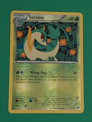 Pokemon TCG Servine 7/113 Reverse Holo Legendary Treasures
