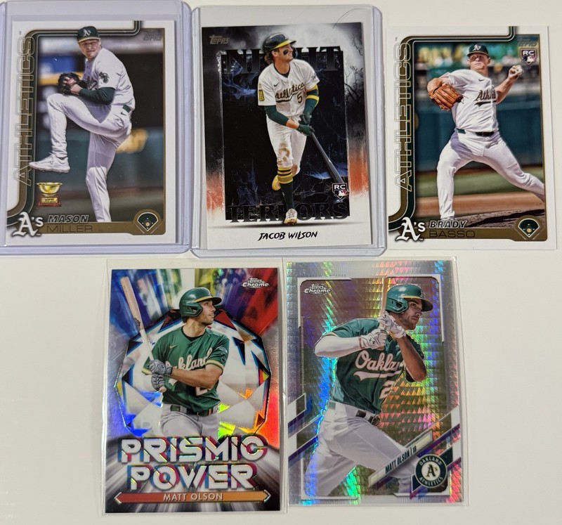 2024 Topps Oakland Athletics 5-Card Lot Jacob Wilson Olson Mason Miller