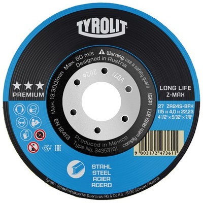 10x Tyrolit Schruppscheibe Z-MAX 178x4x22,23 mm ZA24S PREMIUM Stahl
