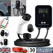 7kW EV Charger Type 2 Fast Charger 5M Cable Smart App Wallbox LCD Panel UK NEW