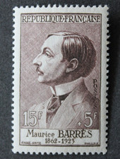 Timbre - FRANCE - Maurice BARRES - YT1070 - Neuf ** - 1956