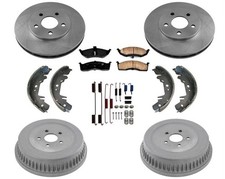 Front Rotors Rear Drums Brake Pads Shoes for Dodge Caravan 14 Inch Rims 96-2000