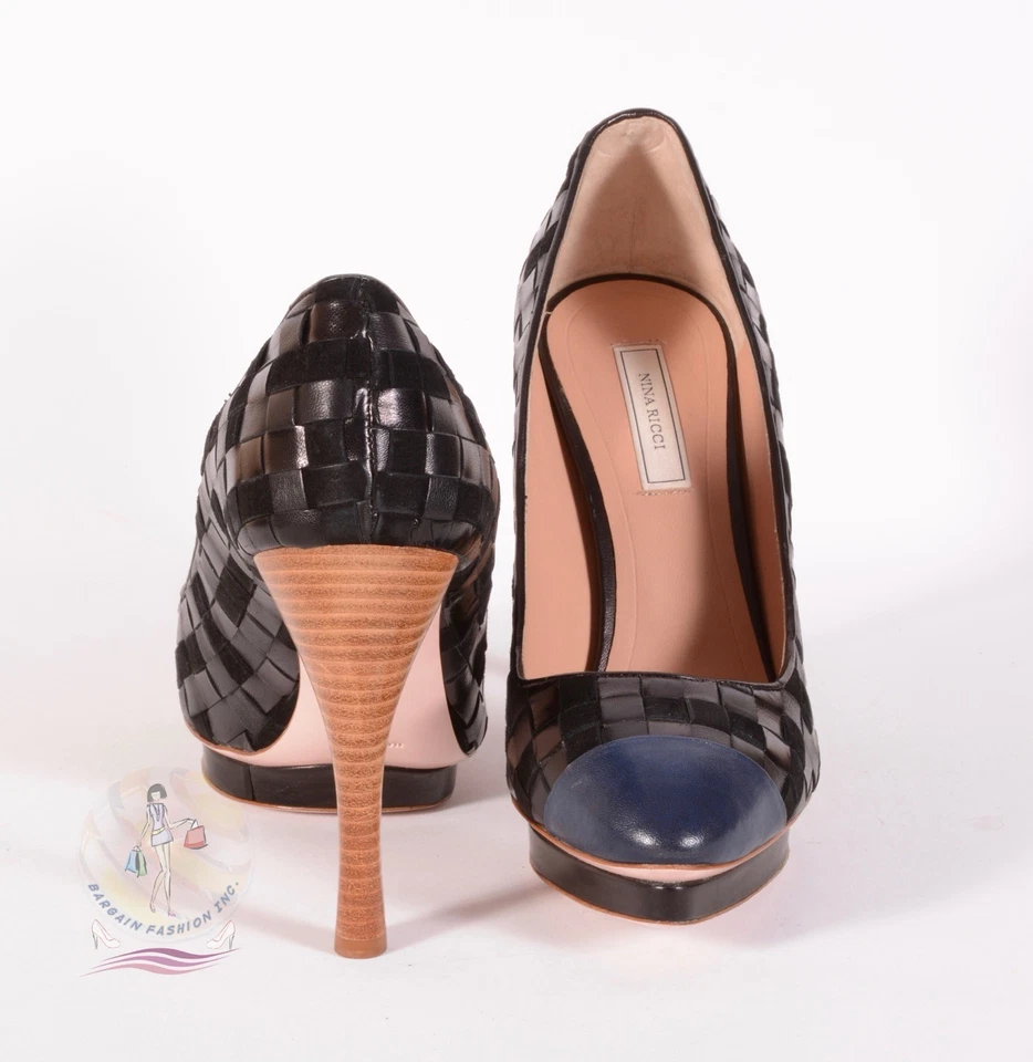 Nina Ricci Learher / Suede Cap Toe Platform Pumps Sz 7 US / 38 EU $950 NWOB - Image 4 of 4