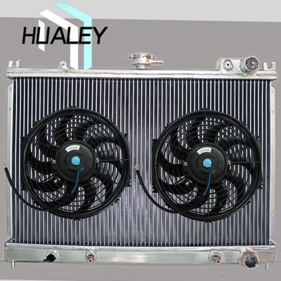 Aluminum Radiator+2X12''Fan For 1986-1993 87 88 NISSAN Pintara Skyline R31 AT
