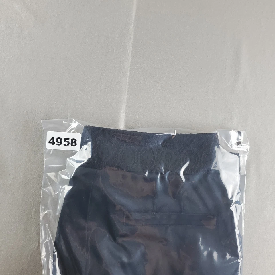 Tory Burch Pants Womens 2 Black Satin Silk Blend Ankle Trouser Classic Preppy - Image 2 of 4