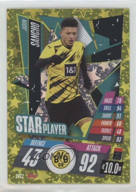 2020 Topps Match Attax UEFA Champions League Star Player Jadon Sancho #SP11 0b7v