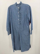 Pre-Owned Tory Burch Blue Size Small Knee Length Long Sleeve Dress