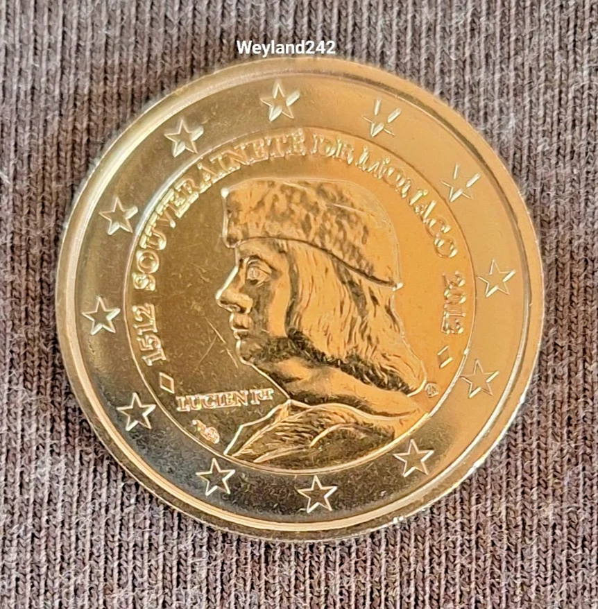 2 Euro Gedenkmünze 2012 Monaco *Lucien I. - 500 Jahre Souveränität* UNZ - Bild 1 von 1