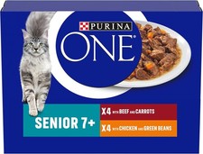 PURINA ONE Senior 7+ Mini Fillets Chicken and Beef Wet Cat Food 8x85g (Pack of 33.68 per kilo